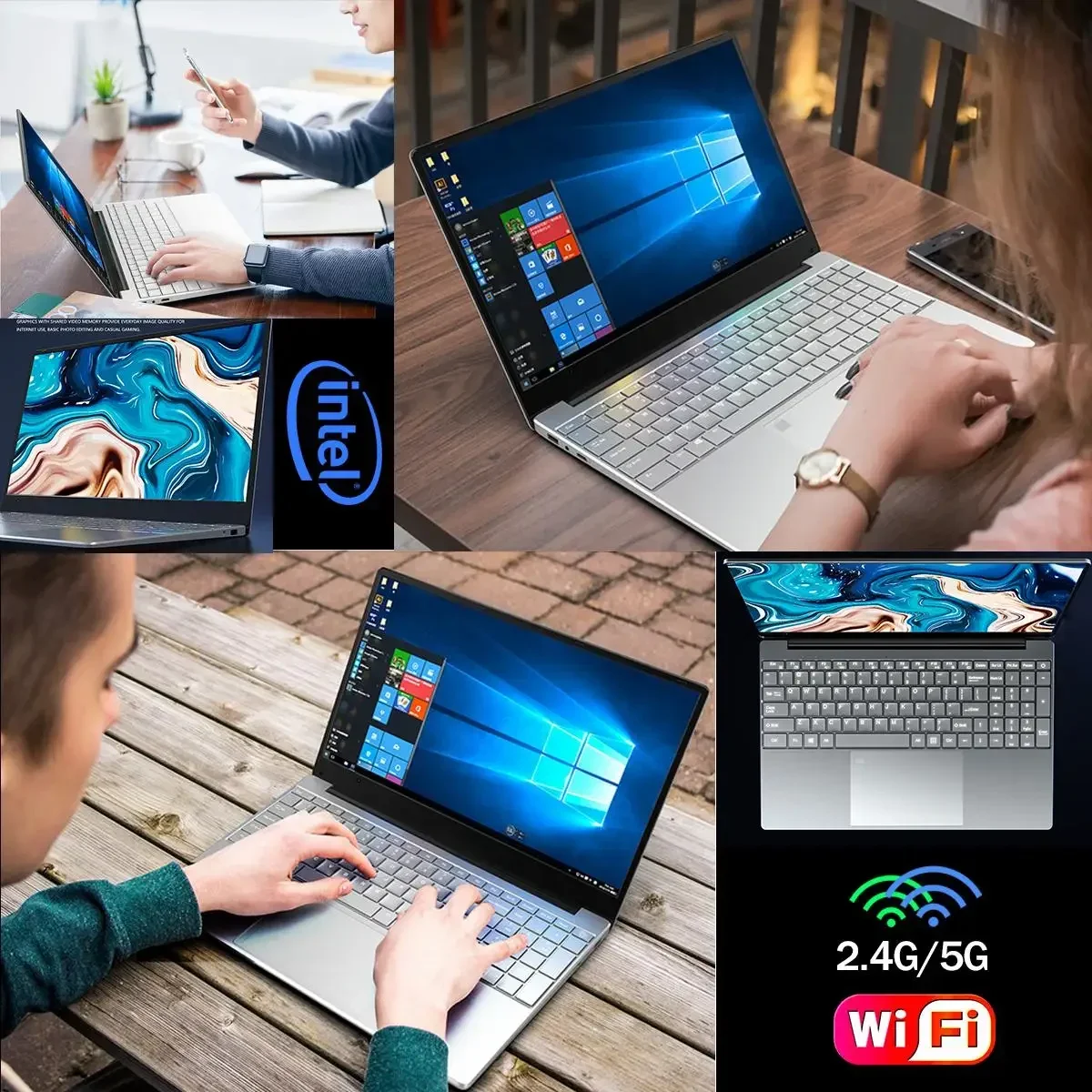 Ultra Slim Windows 11 Laptop Computer 14.1" 12GB RAM 512GB 1TB SSD Intel A3950 Notebook Gamer 1920*1080 Office Study Computer PC - Imagen 6