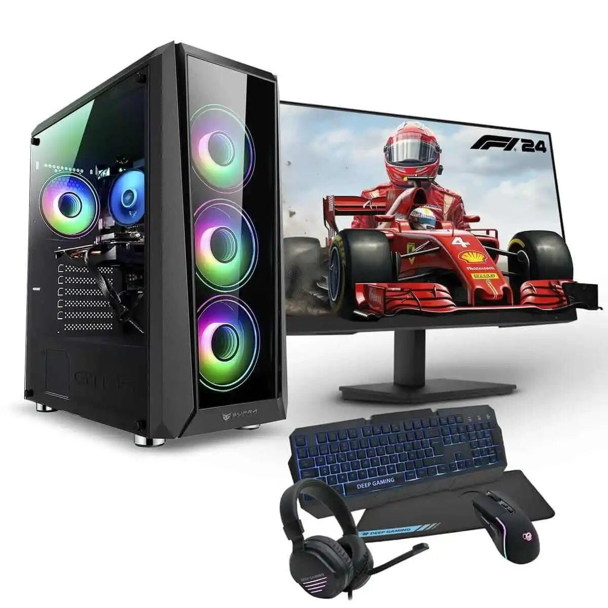 Pc racing amd ryzen 5 5600g/16gb/1tb ssd/rtx 3050 + 24" fullhd screen + gaming combo cheap gaming computer