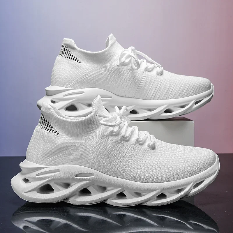 Fashionable Men's Sneakers Thick soled Tall Lightweight Soft soled Casual Mesh Breathable Running Shoes Zapatillas Deportivas - Imagen 4