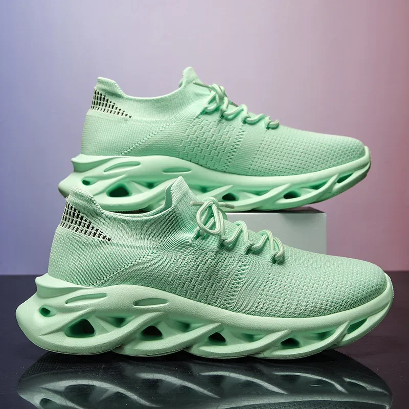 Fashionable Men's Sneakers Thick soled Tall Lightweight Soft soled Casual Mesh Breathable Running Shoes Zapatillas Deportivas - Imagen 3