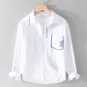 New Designer Long-sleeved Casual Trend Pure Cotton Shirt Men Brand Fashion All-match Comfortable Tops Clothing Camisa Masculina