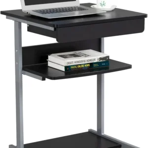 Mesa Ordenador con Ruedas Escritorios Ordenador Pequeña con Bandeja de Teclado Mesa Gaming con Cajón para Estudio,Espacio Límite