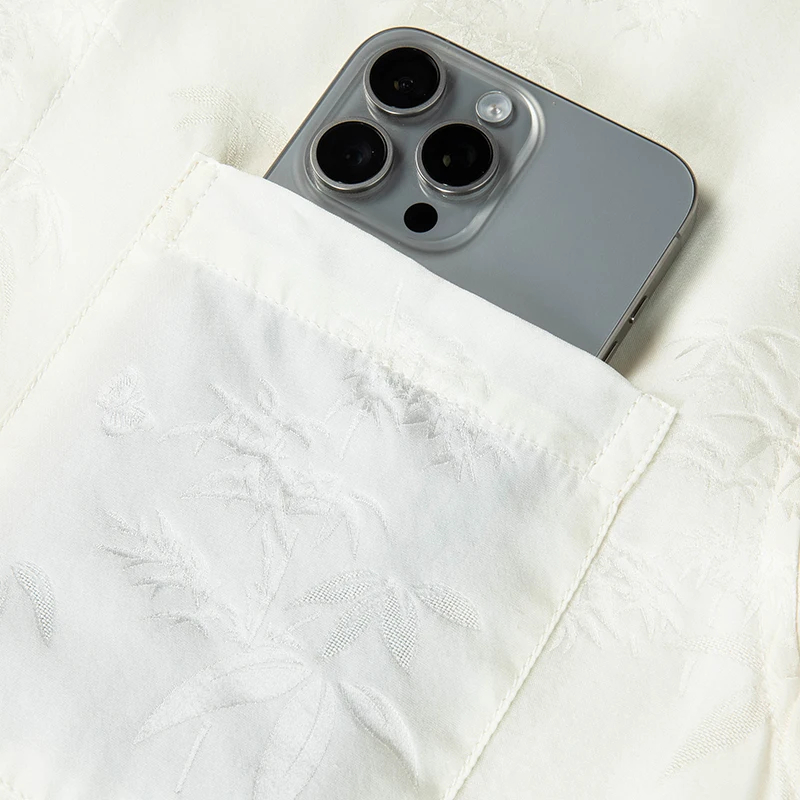 Chinese Style Silk Shirts For Men Short Sleeved Pocket Jacquard Summer Quality Soft Comfortable Satin Coolness Camisas De Hombre - Imagen 4