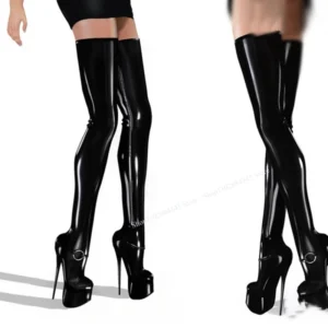 Black Over Knee High Platform Buckle Boots Thin High Heel Fashionable Sexy Novel Western Winter Woman Shoes Zapatillas Mujer