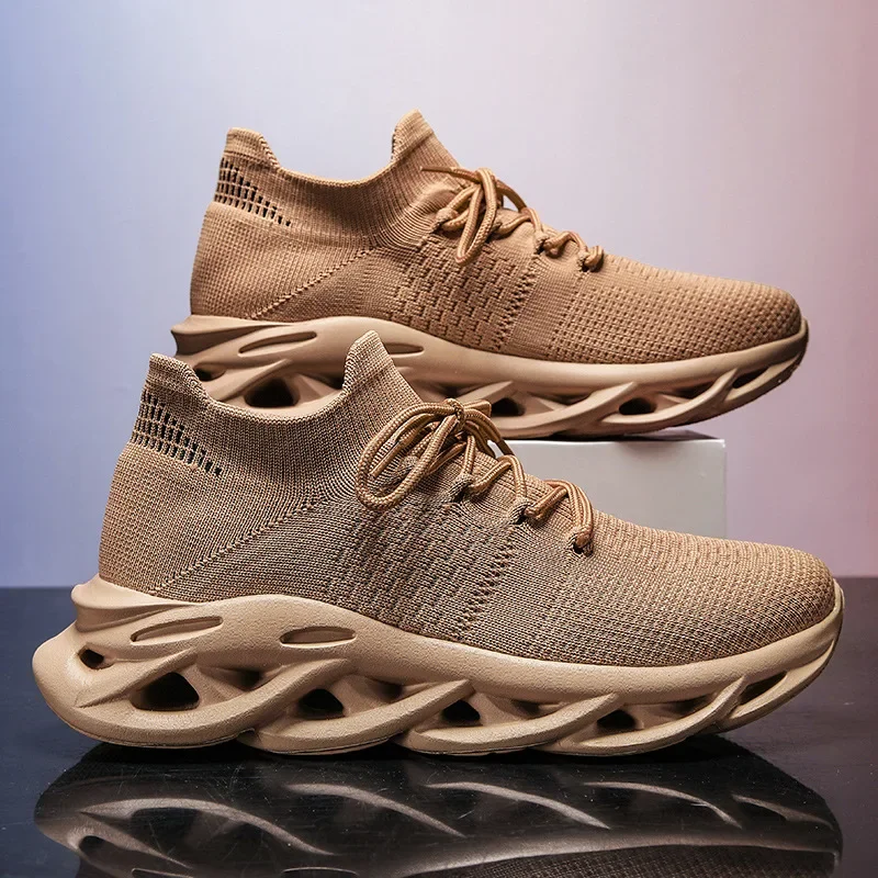 Fashionable Men's Sneakers Thick soled Tall Lightweight Soft soled Casual Mesh Breathable Running Shoes Zapatillas Deportivas - Imagen 2