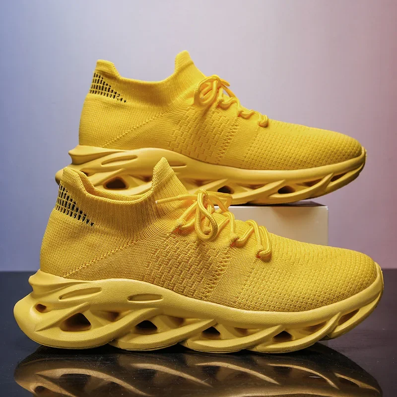 Fashionable Men's Sneakers Thick soled Tall Lightweight Soft soled Casual Mesh Breathable Running Shoes Zapatillas Deportivas