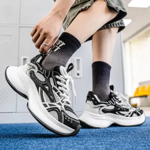 Breathable Comfort Casual Running Shoes Men Thick Bottom Non-slip Mesh Sneakers Trendy Hundred Zapatillas Hombre Mens Tenis