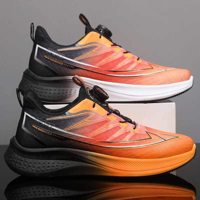 High end Men's Color blocked Soft Bottom Sneakers Versatile Ultra Lightweight Breathable Casual Sneakers Zapatillas Deportivas